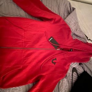 True religion red hoodie